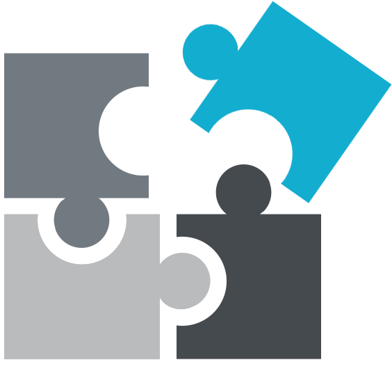 Animation single loop of puzzle pieces coming together representing plugins in the Diskover Data management software, as each plugin offers a more complete and robust platform.