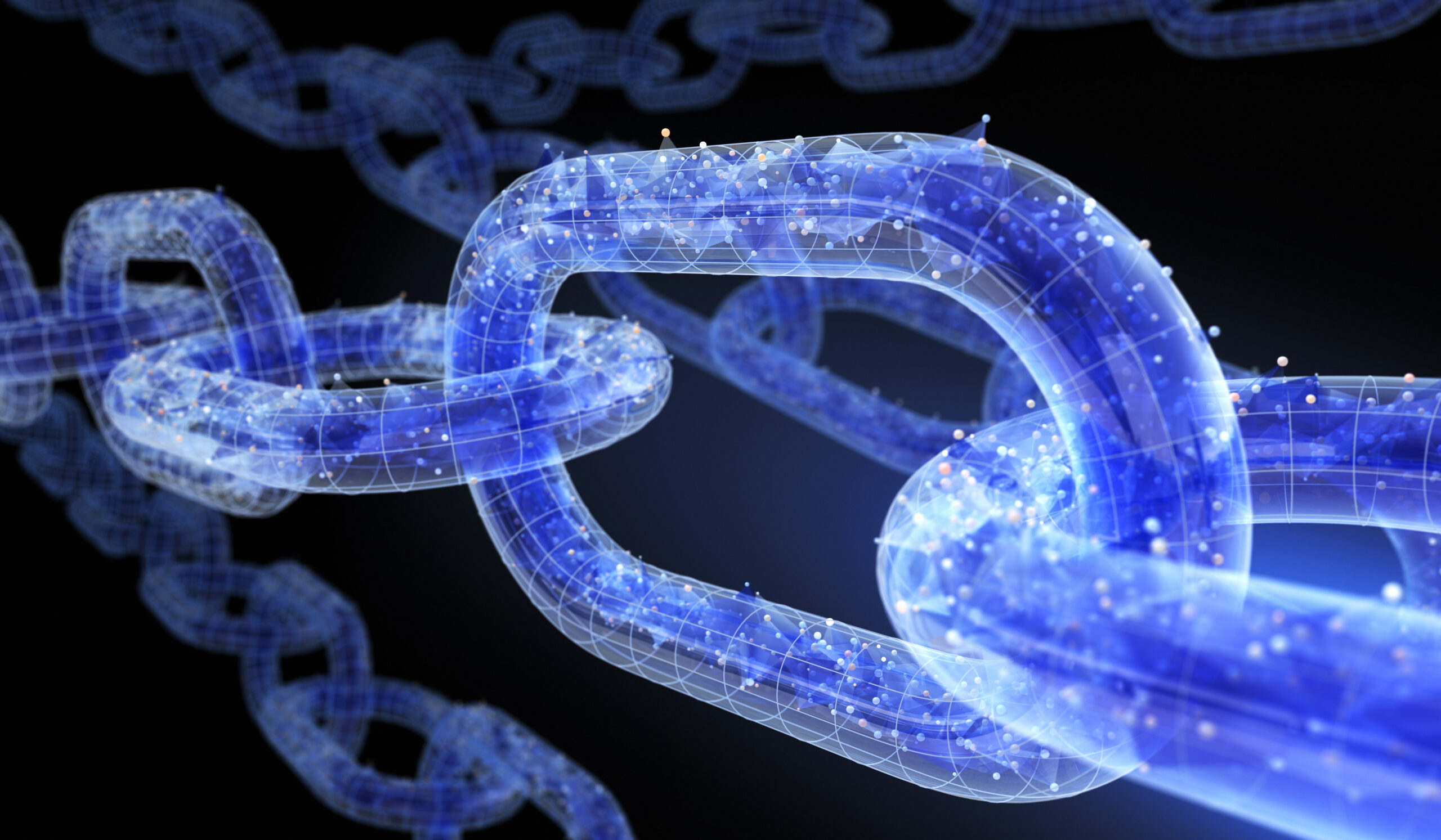 Virtual chain image used to describe data security, GRC also known as Governance, Risk Management and Compliance