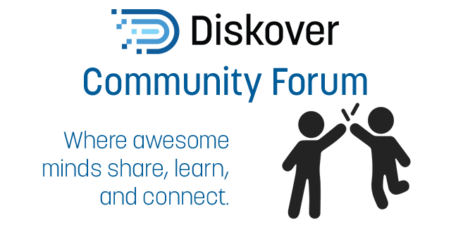 Image used for the Diskover Community on Zendesk where awesome minds can share, learn, and connect.