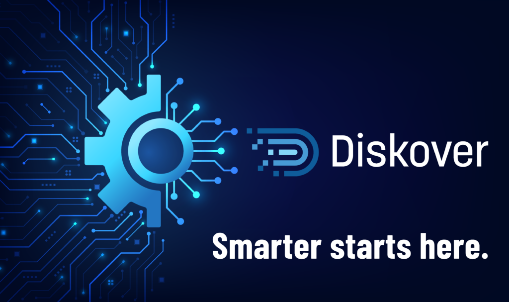 Diskover header for AI post - smarter starts here!