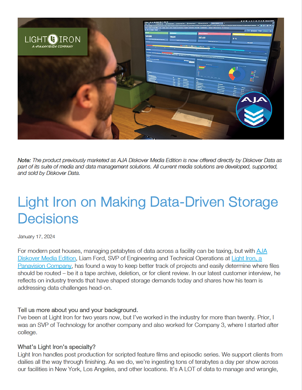 Diskover Case Study | Light Iron on Making Data-Driven Storage Decisions
