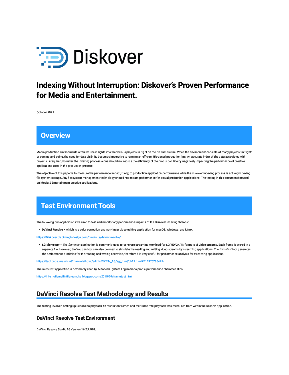 White Paper | Indexing Without Interruption: Diskover’s Proven Performance for Media and Entertainment