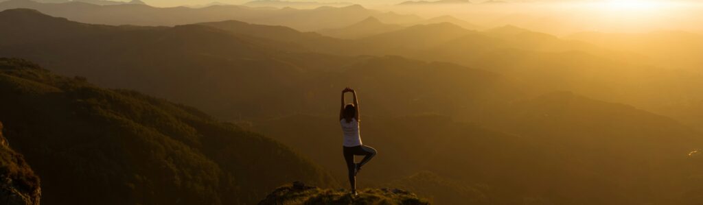 yoga on a mountain